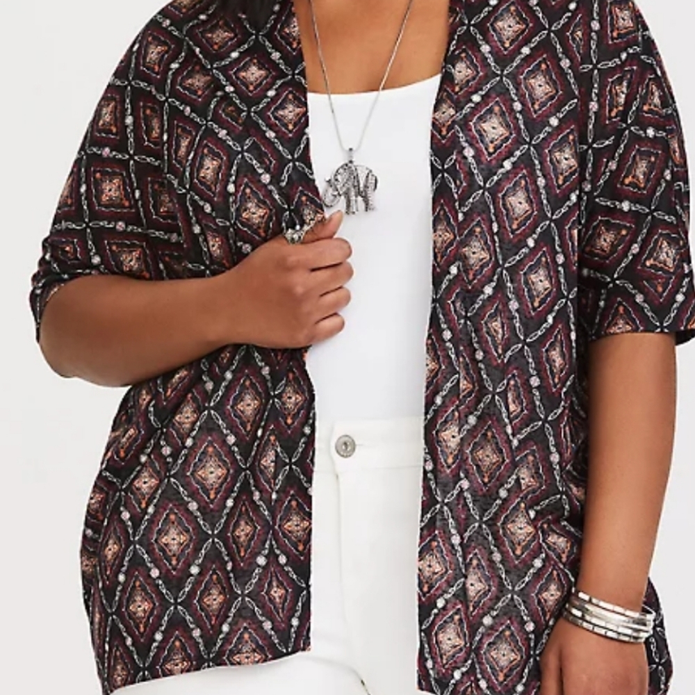 Torrid ** Black Geo Knit Cardigan